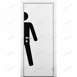Пластиковая дверь Poseidon однопольная WC (цвет: белый)