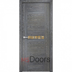 Межкомнатная дверь Акцент с декоративным остеклением (цвет: дуб седой)