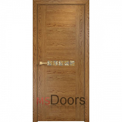 Межкомнатная дверь Акцент с декоративным остеклением (цвет: дуб золотистый)