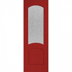 Офисная шпонированная крашенная дверь, Наполеон, остекленная (цвет: красный 3000)