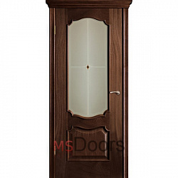 Межкомнатная дверь Венеция, остекленная (фьюзинг, цвет: палисандр)
