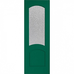 Офисная шпонированная крашенная дверь, Наполеон, остекленная (цвет: зеленый 6016)