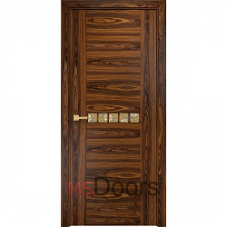 Межкомнатная дверь Акцент с декоративным остеклением (цвет: бразильский палисандр)