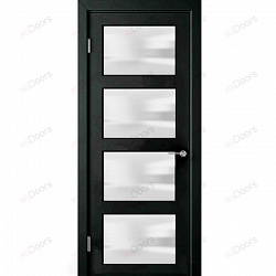 Дверь Евро 4, крашеная остекленная (цвет: RAL 9017)