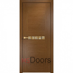 Межкомнатная дверь Акцент с декоративным остеклением (цвет: орех)