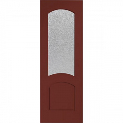 Офисная шпонированная крашенная дверь, Наполеон, остекленная (цвет: красный 3009)
