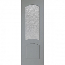 Офисная шпонированная крашенная дверь, Наполеон, остекленная (цвет: серый 7040)