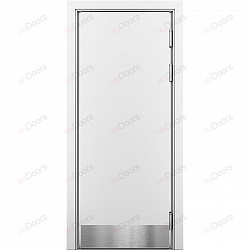 Маятниковая пластиковая дверь с отбойником (цвет: белый)