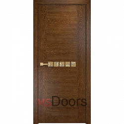 Межкомнатная дверь Акцент с декоративным остеклением (цвет: каштан)
