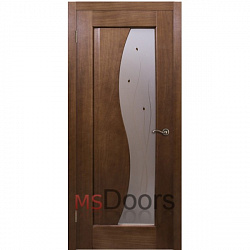 Межкомнатная дверь Фрегат, остекленная (фьюзинг, цвет: темный анегри)
