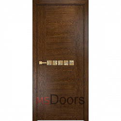 Межкомнатная дверь Акцент с декоративным остеклением (цвет: дуб коньячный)