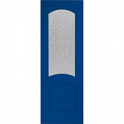 Офисная шпонированная крашенная дверь, Наполеон, остекленная (цвет: синий 5005)