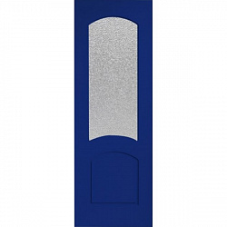 Офисная шпонированная крашенная дверь, Наполеон, остекленная (цвет: синий 5002)